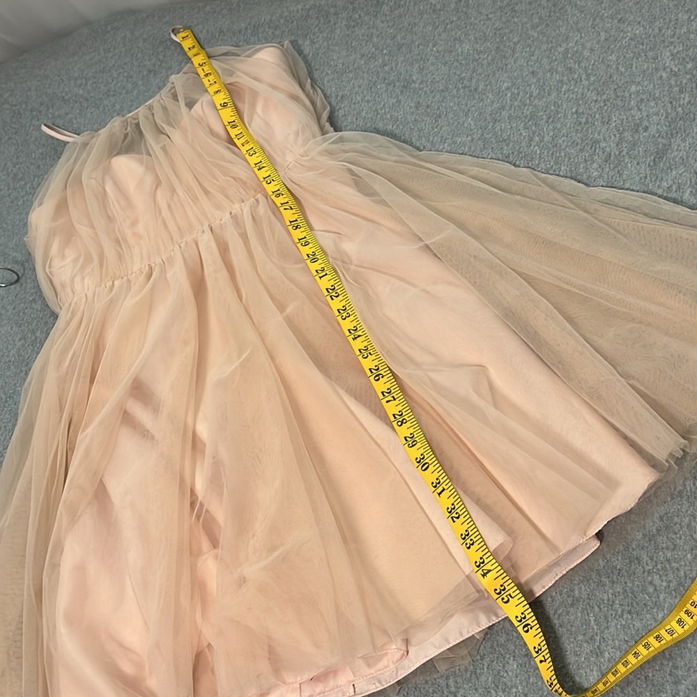 Sleeveless Tulle Overlay Cocktail Dress in Blush - Picture 5 of 9